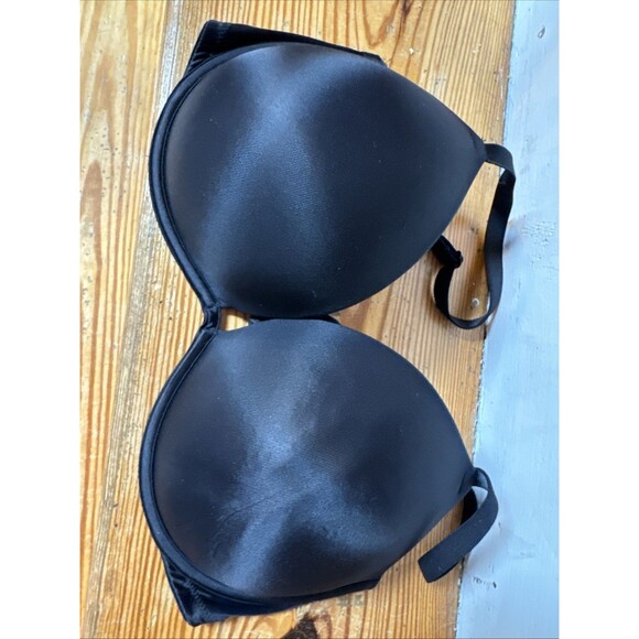 VICTORIA'S SECRET PINK Super Push-Up Bra VS Black 38DD - Picture 1 of 6
